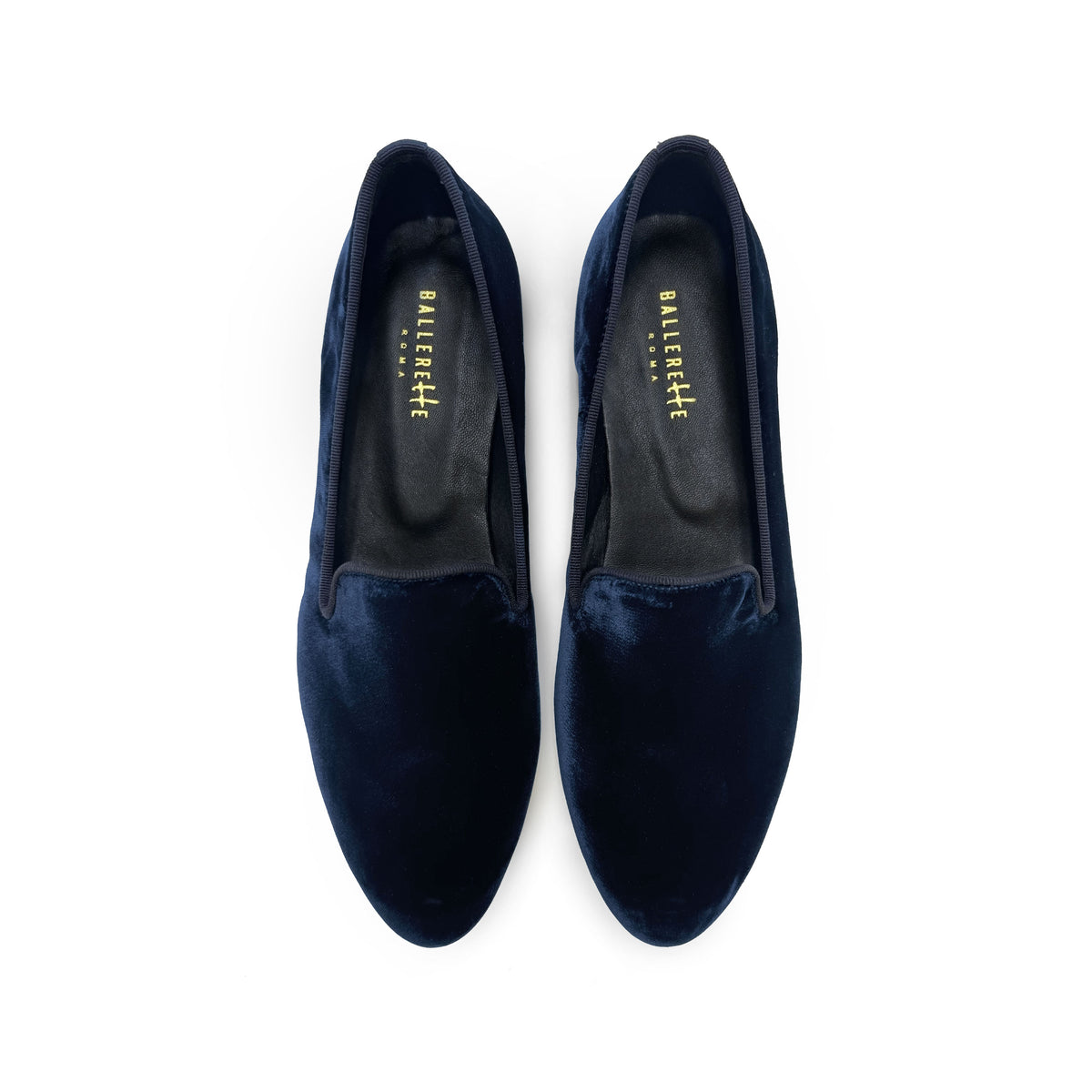 Slippers femme en velours bleu