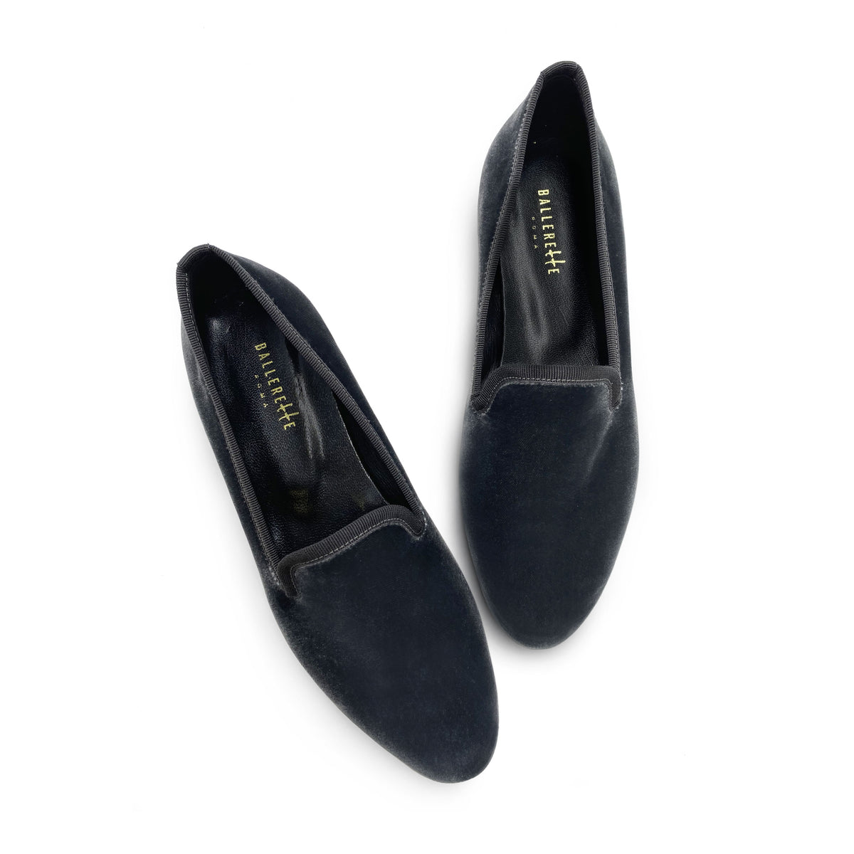 Slippers da donna in velluto grigio