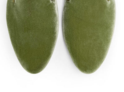 Slippers femme en velours vert