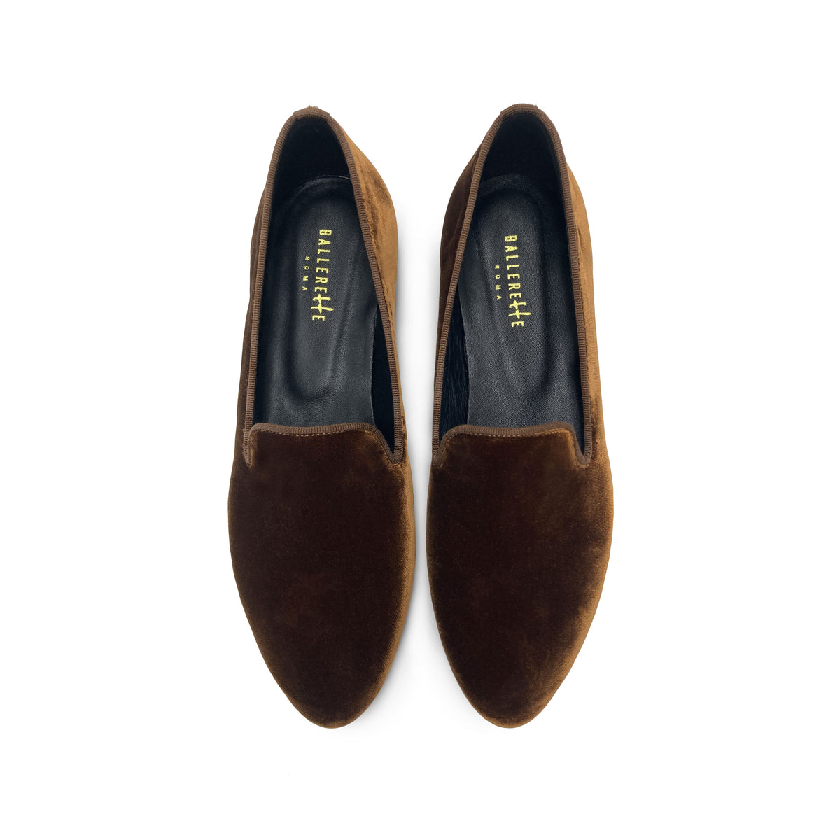 Slippers femme en velours marron