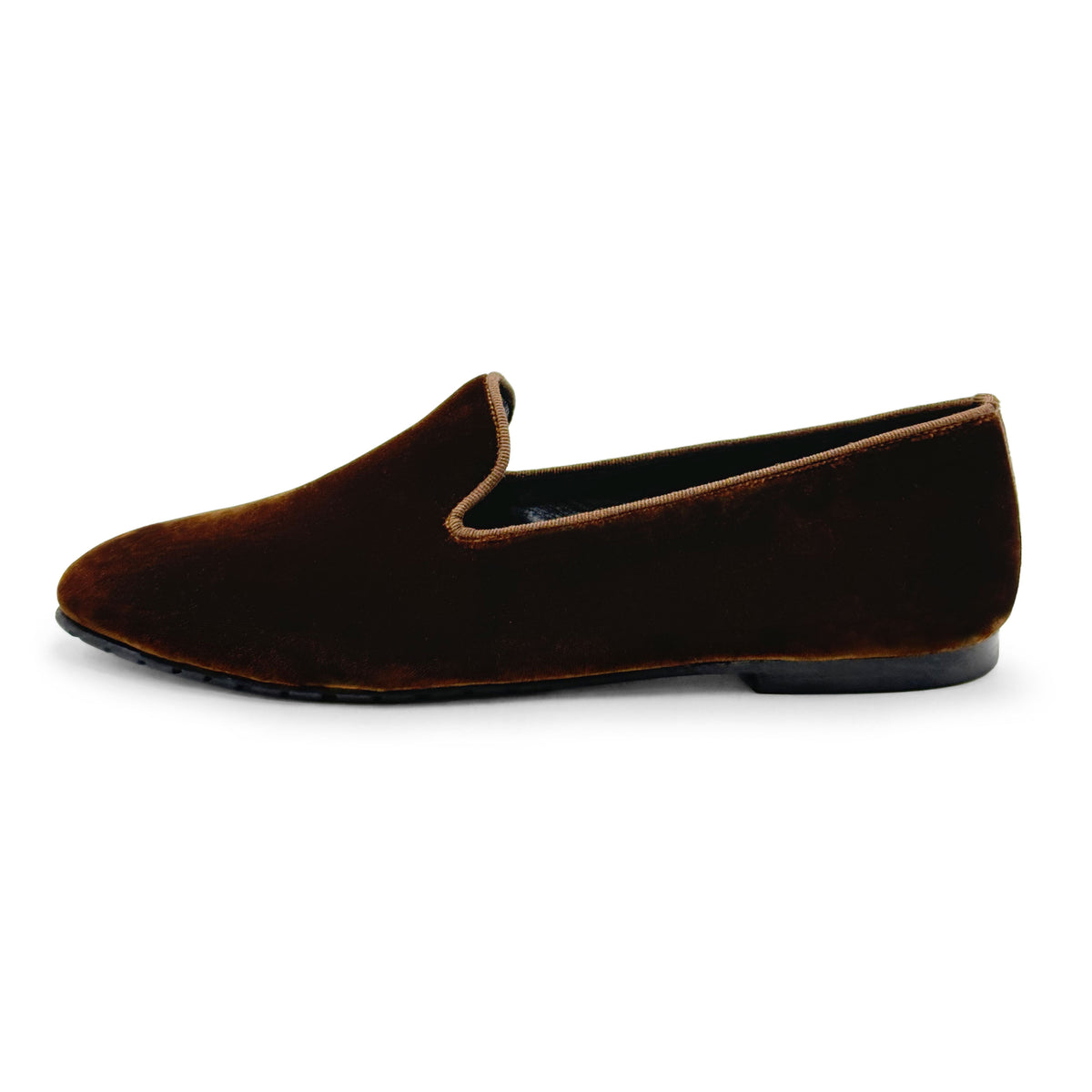 Slippers femme en velours marron