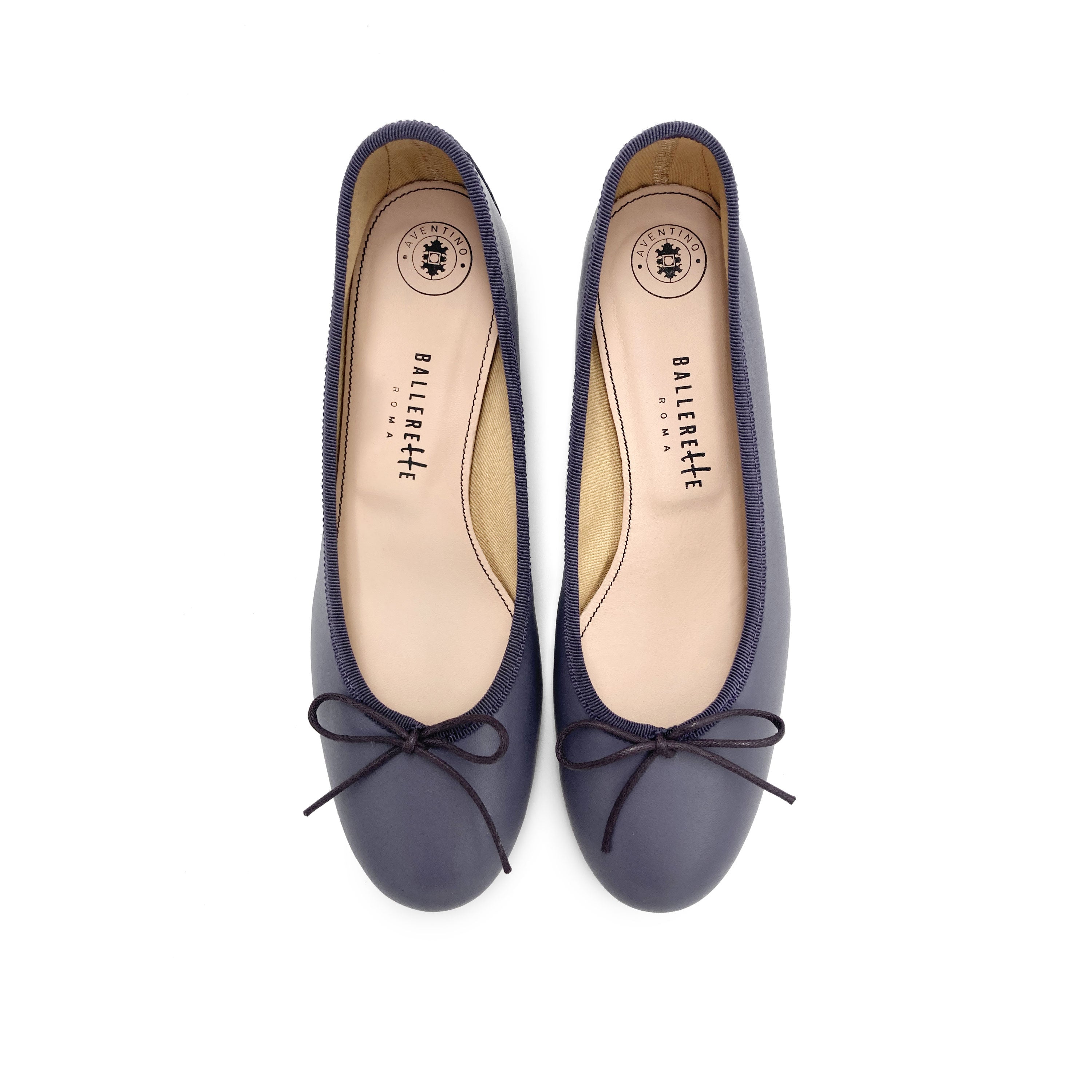 Wine leather ballet flats with heel