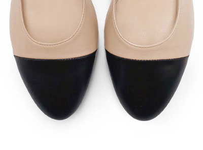 Ballerine slingback in pelle cipria e nere