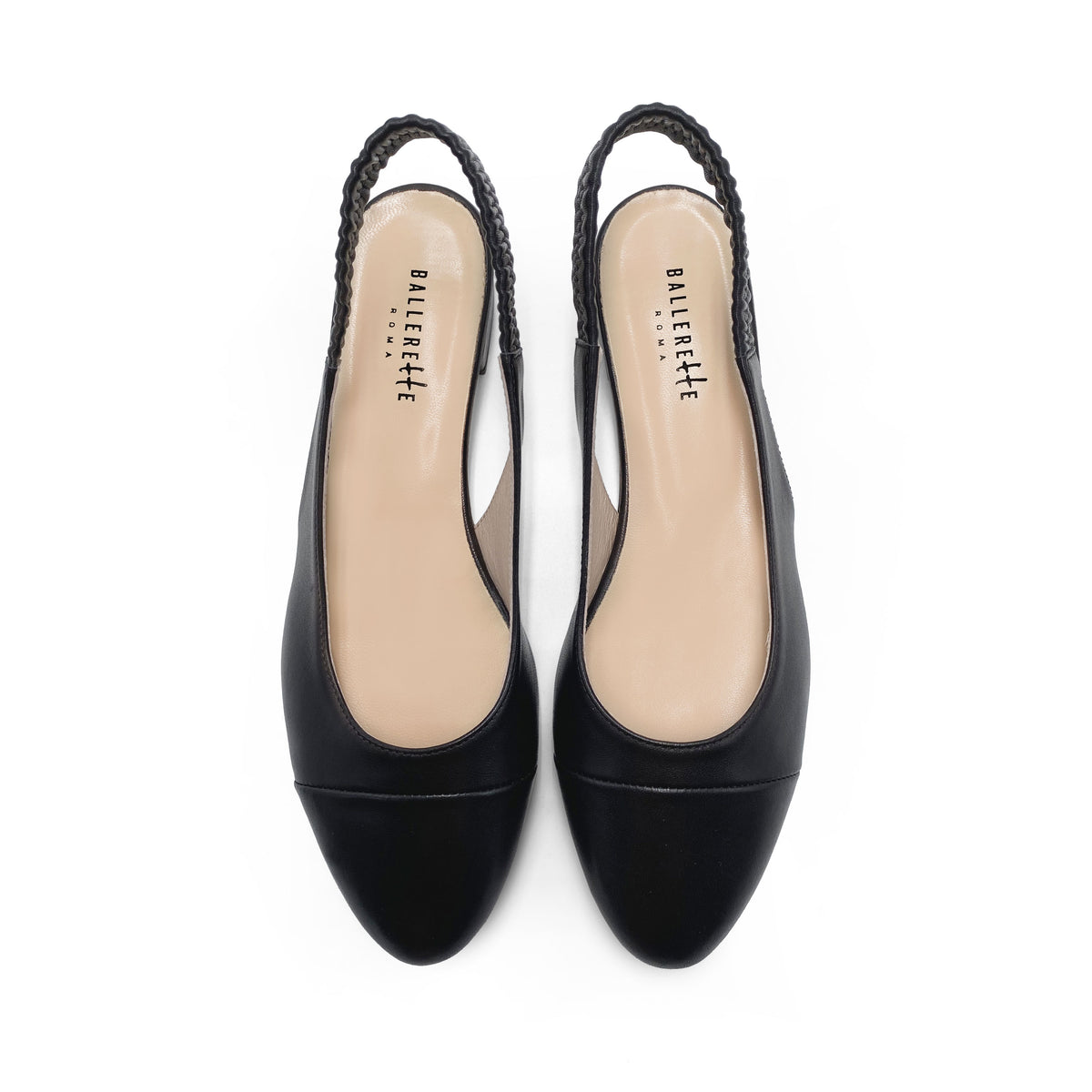 Ballerine slingback in pelle nera