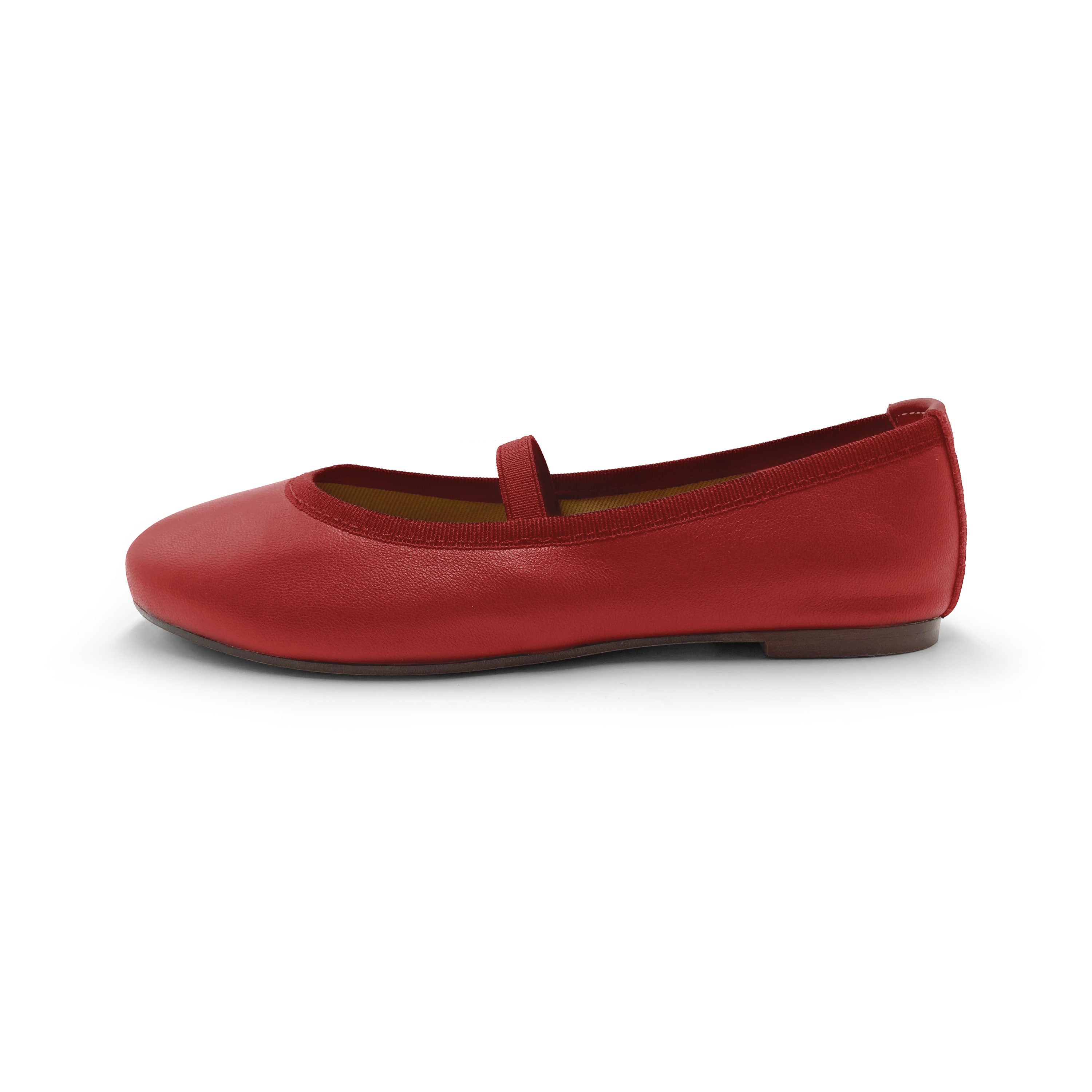 Ballerine bambina rosse in pelle con elastico