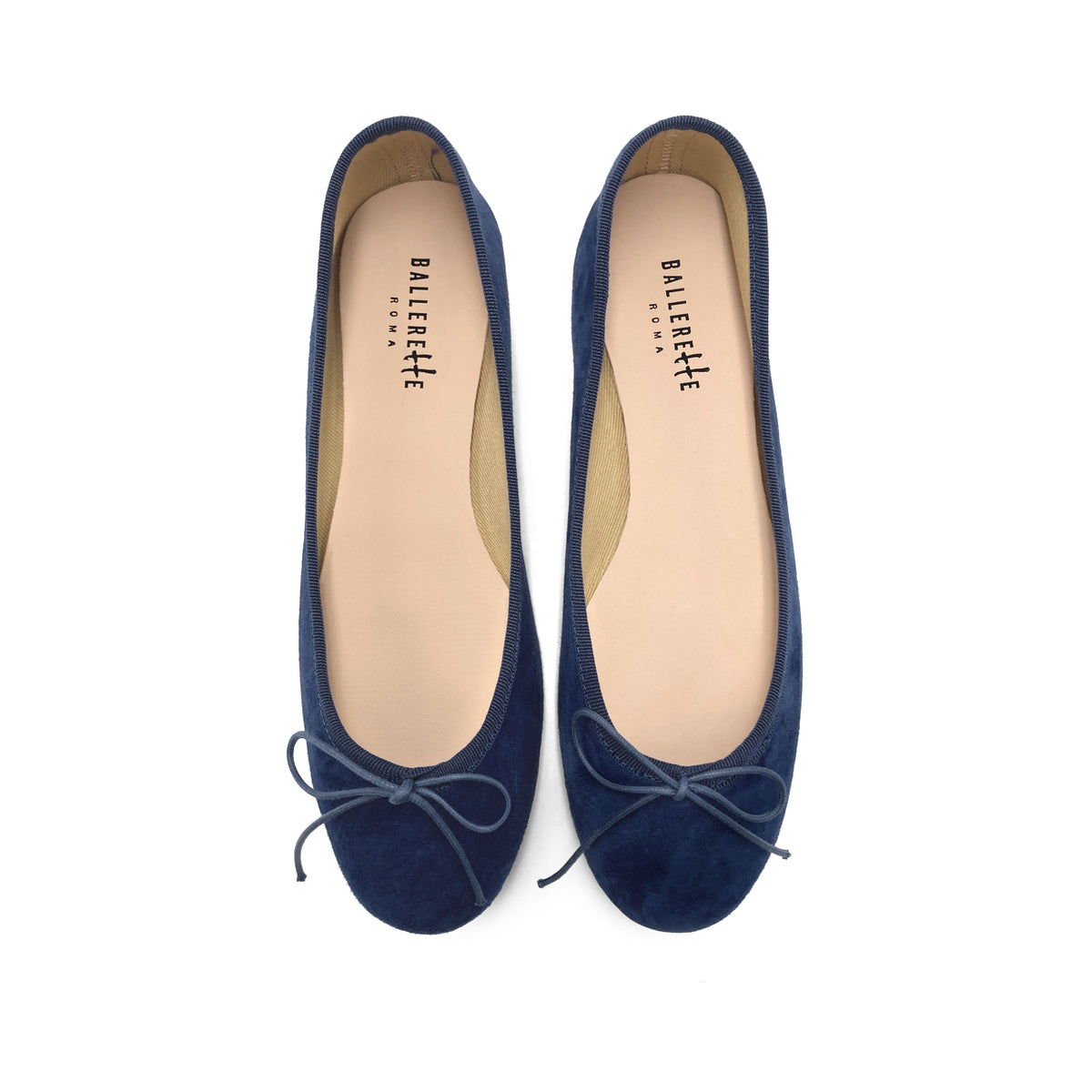 Ballerine blu in camoscio