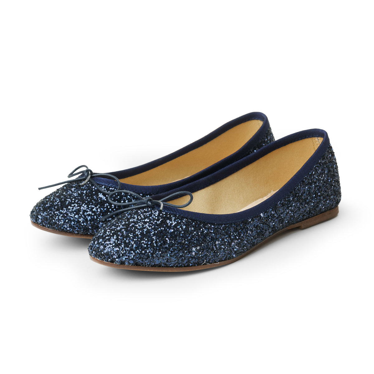 Blaue Glitzer-Ballerinas