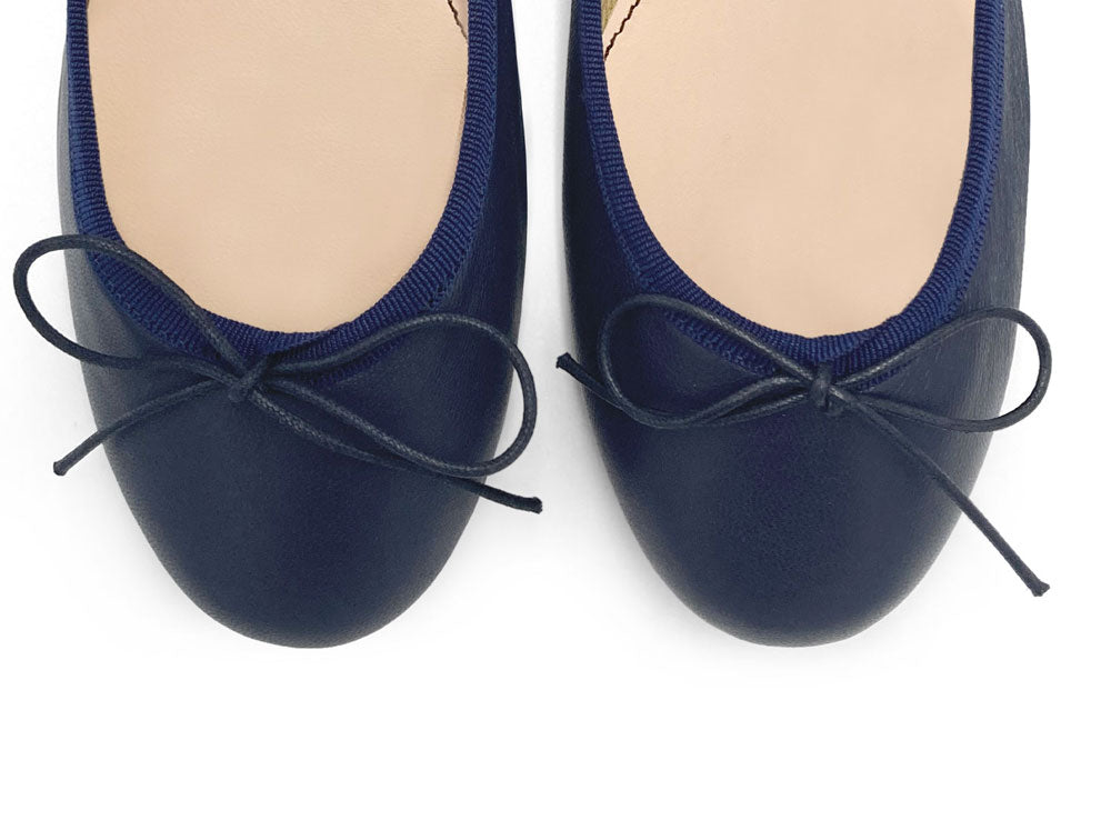 Ballerine blu in pelle