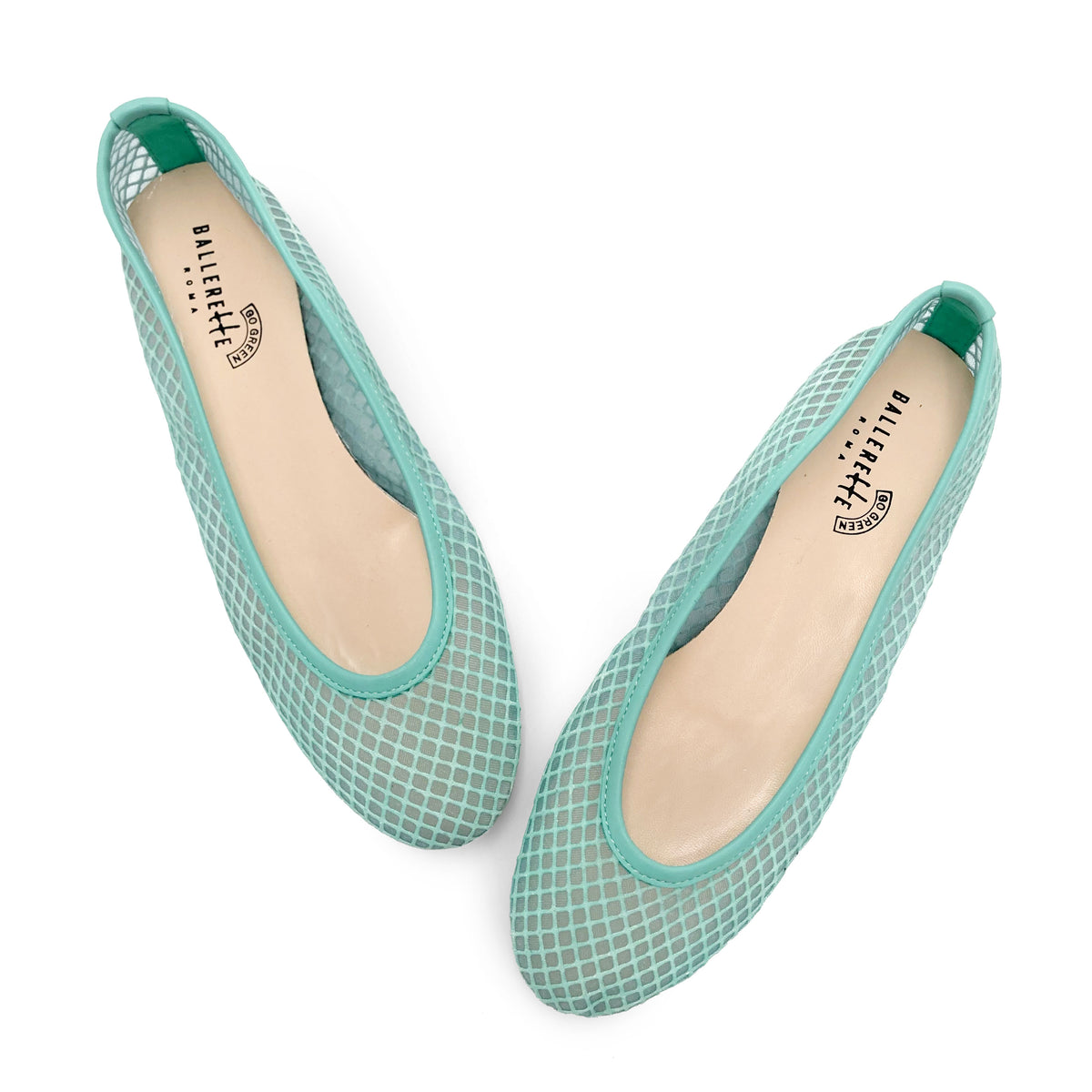 TT GO GREEN Collection - Bailarinas transparentes en color agua en tejido eco mesh