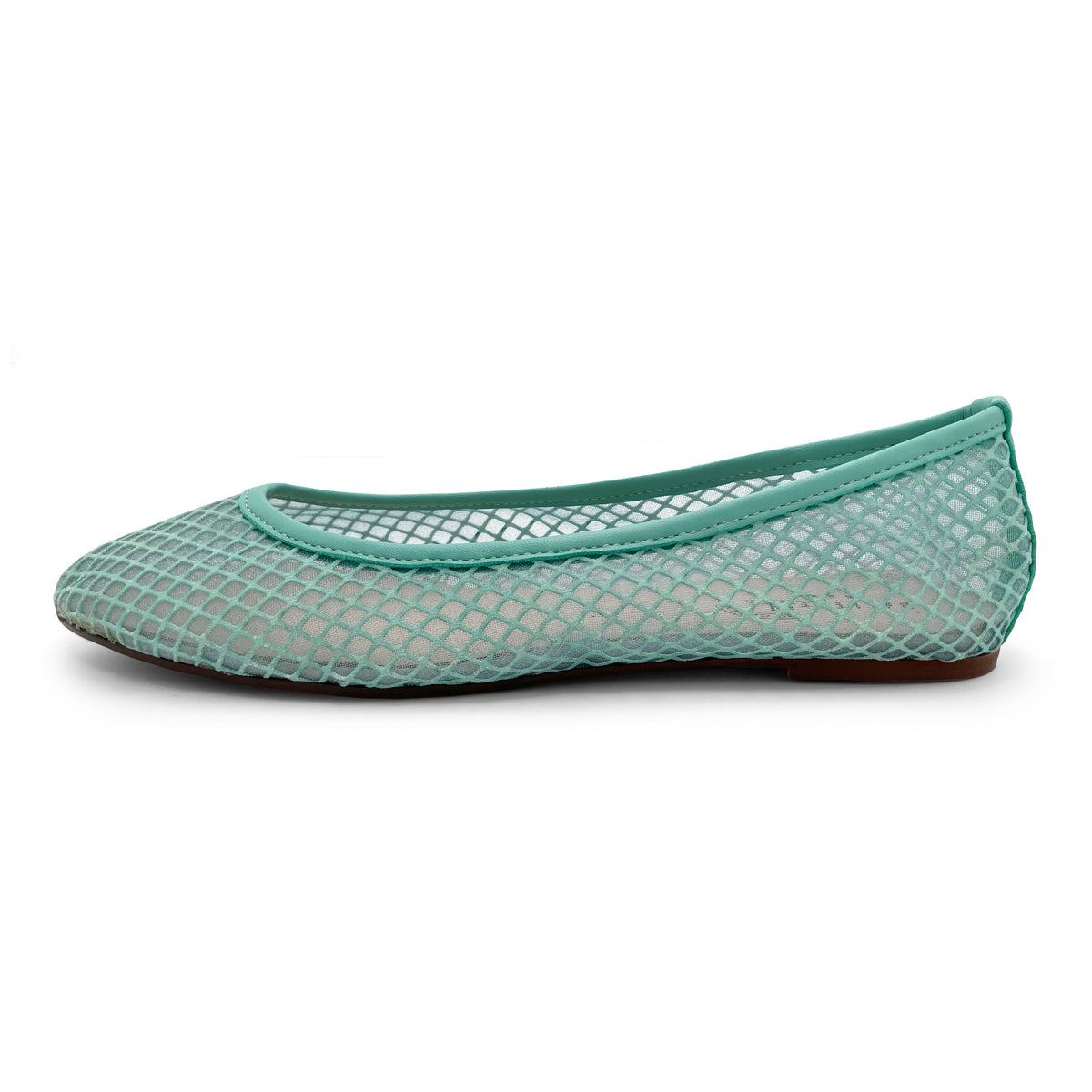TT Go Green - Ballerines turquoise en tissu mesh eco-recyclé transparent