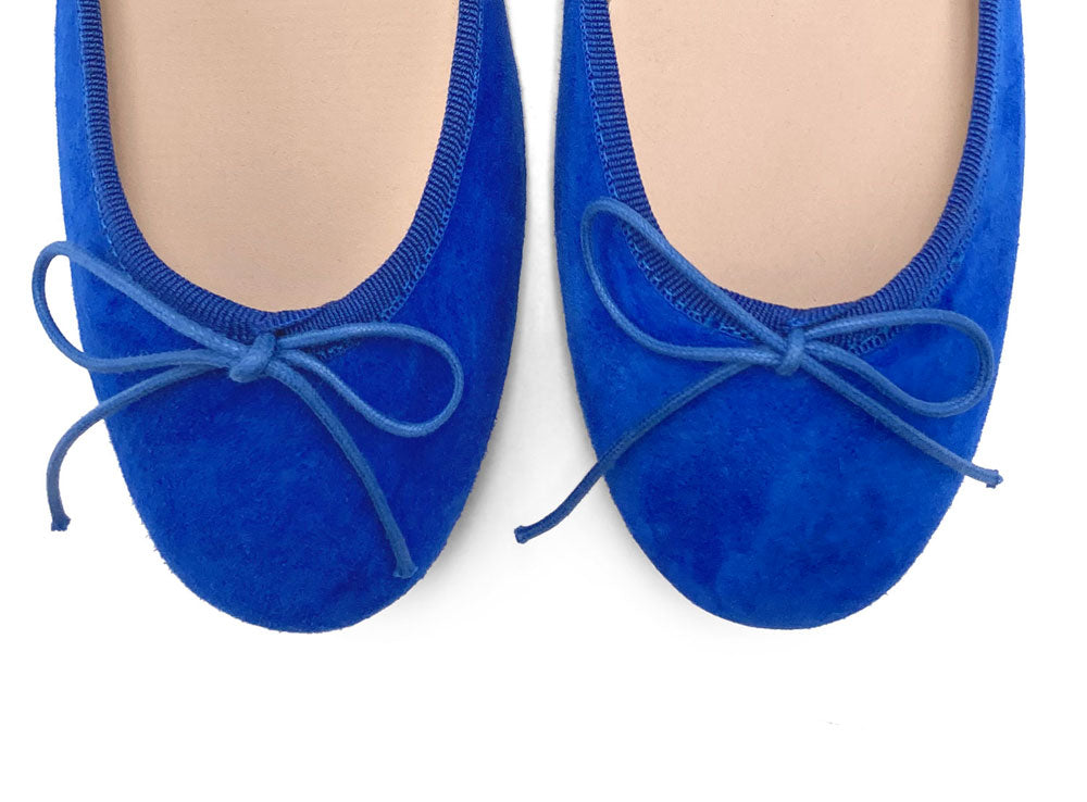 Ballerine in camoscio blu elettrico