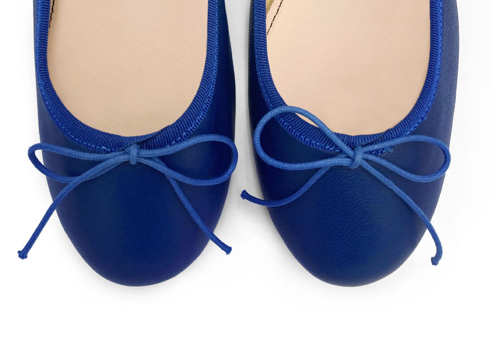 Ballerine in pelle blu elettrico