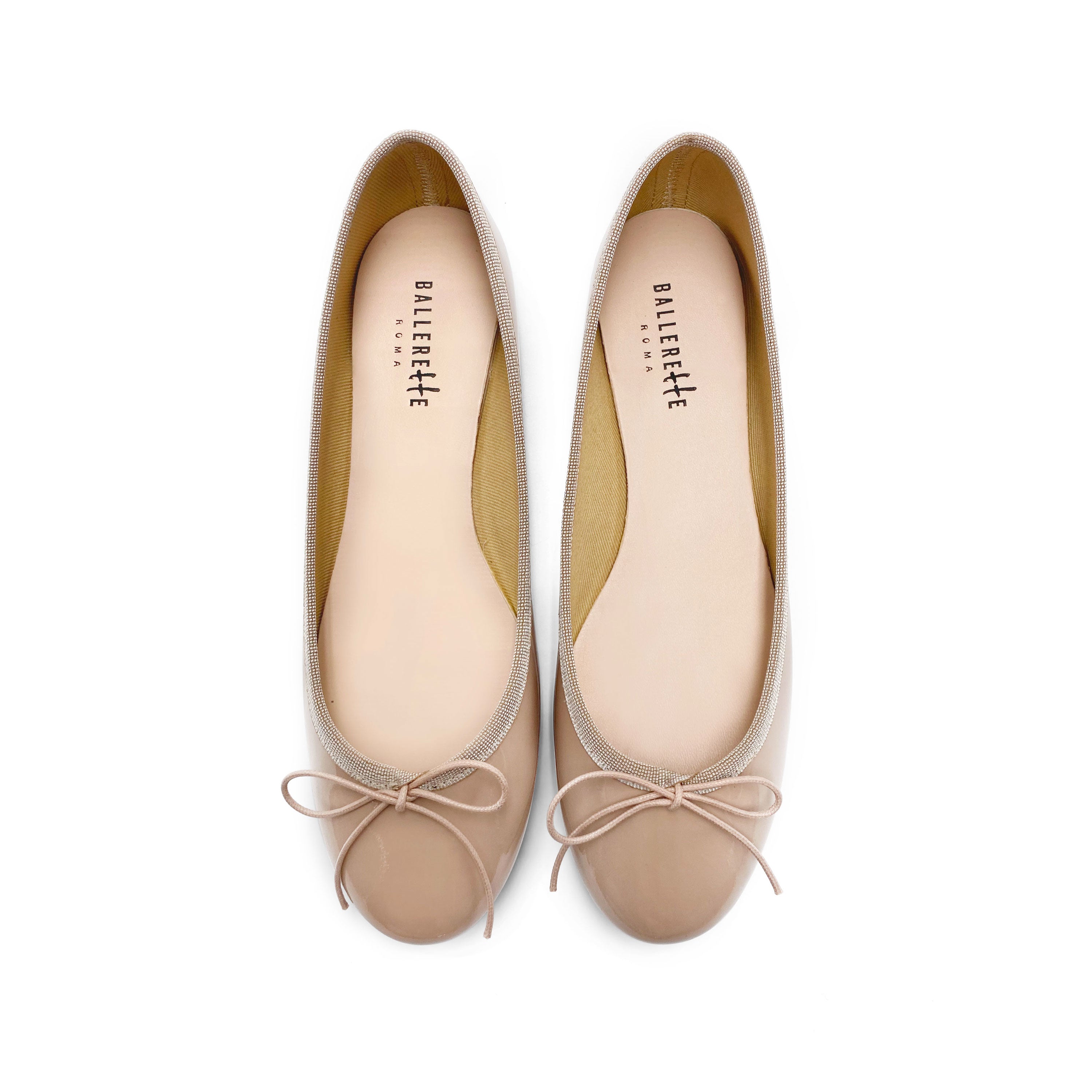 Ballerine rosa cipria in pelle vernice