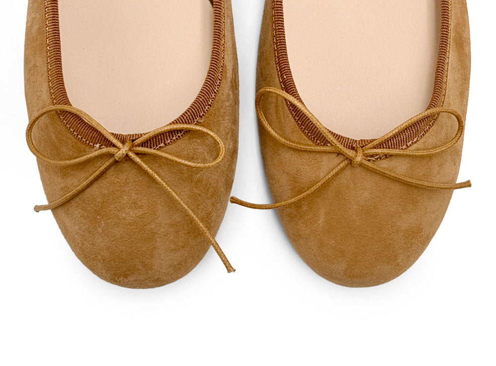 Ballerine in camoscio cuoio