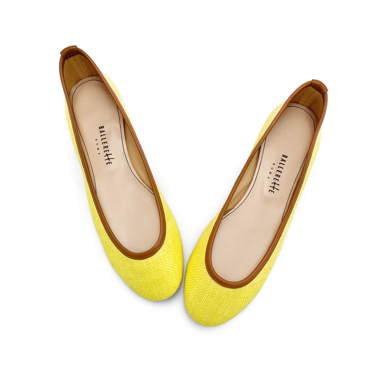 Ballerine estive gialle in rafia