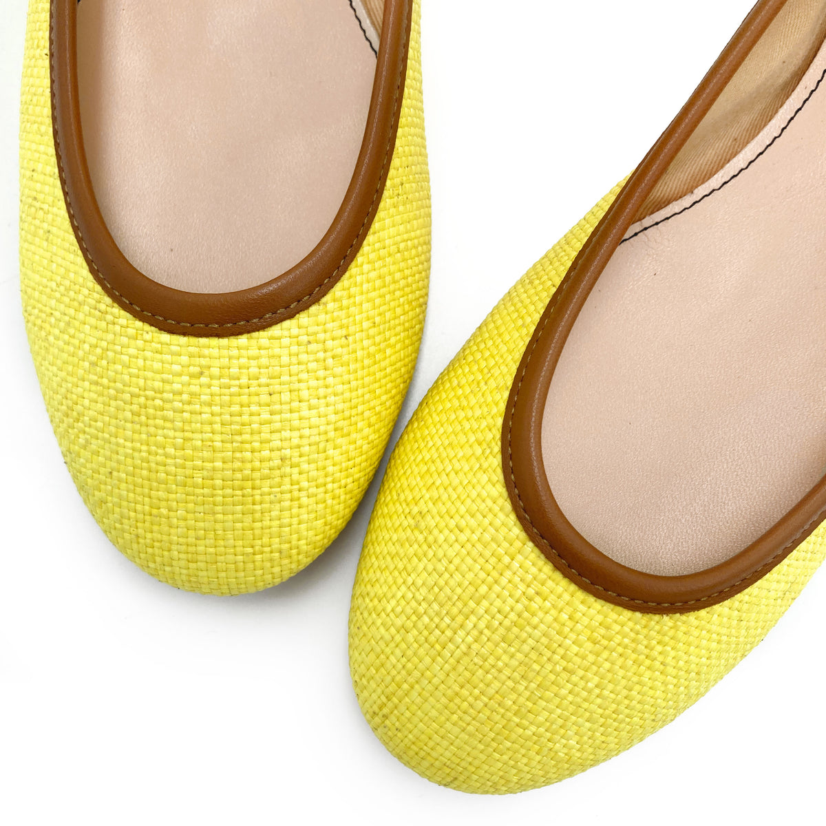 Ballerine estive gialle in rafia