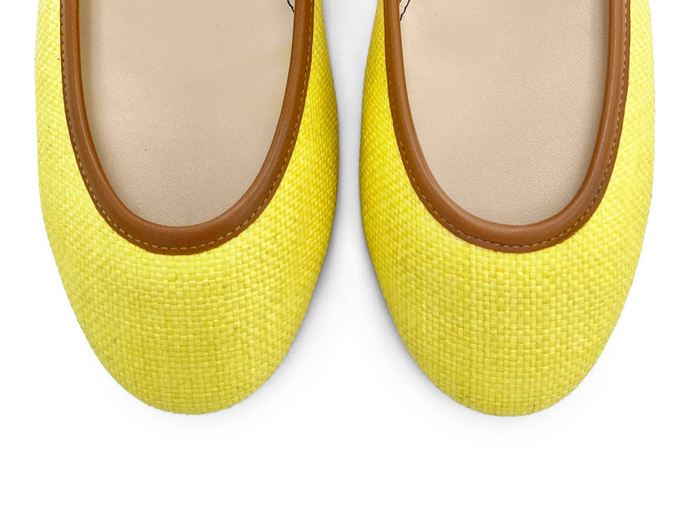 Ballerine estive gialle in rafia