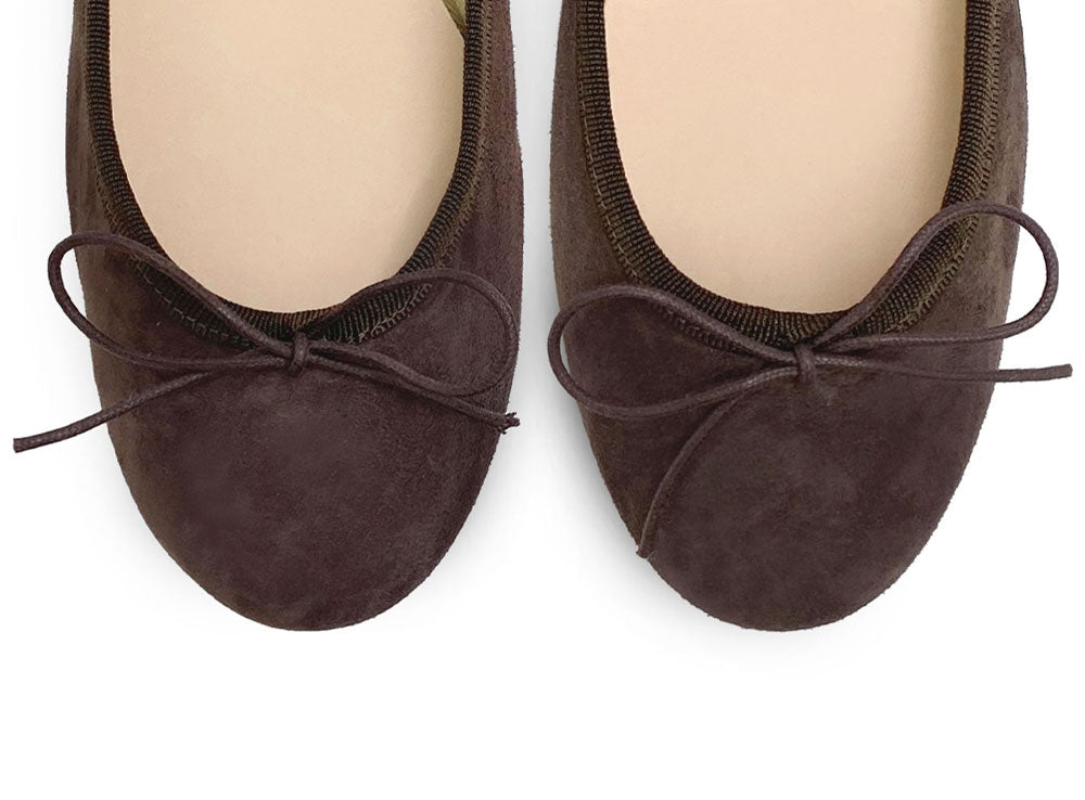 Ballerine in camoscio marroni testa di moro