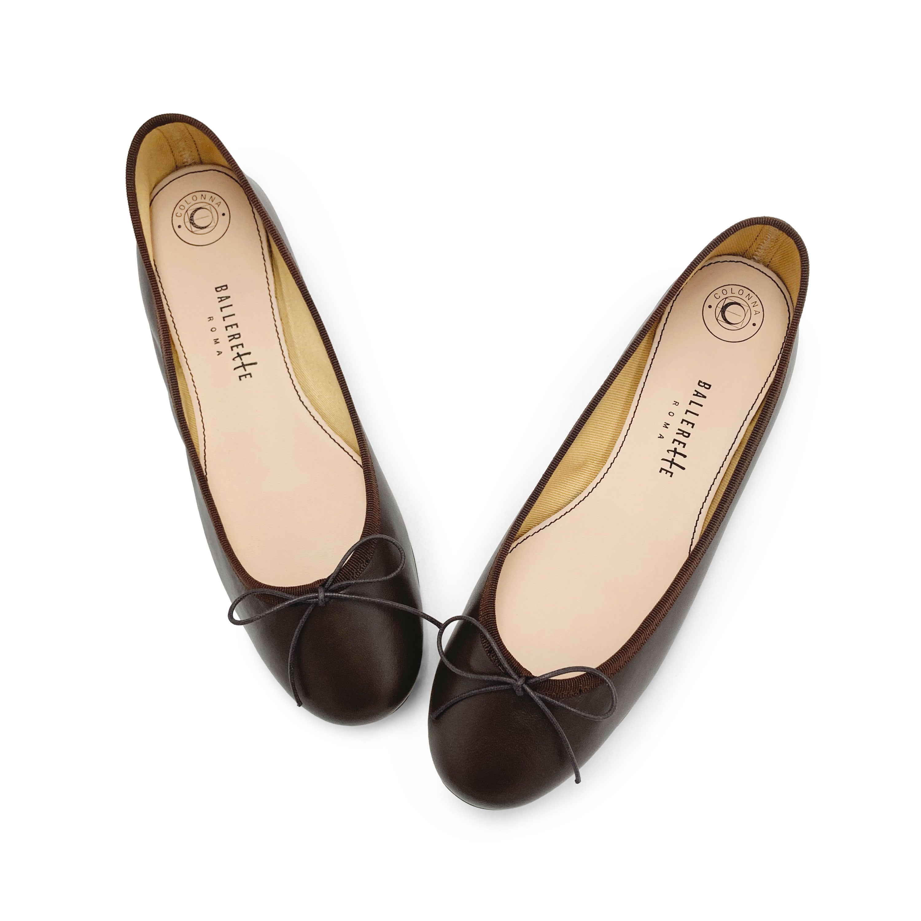 Ballerine in pelle marroni testa di moro
