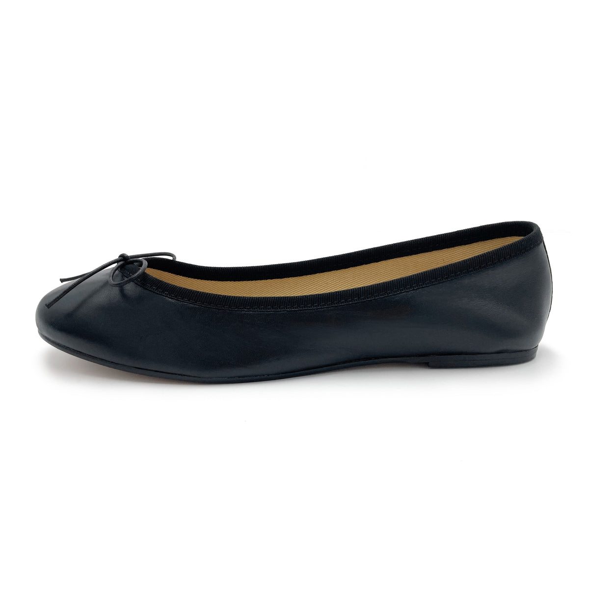 Schwarze Lederballerinas