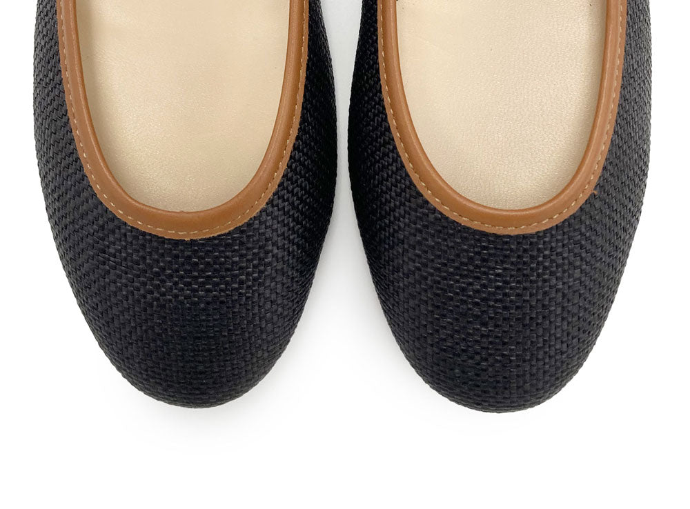 Ballerine estive nere in rafia