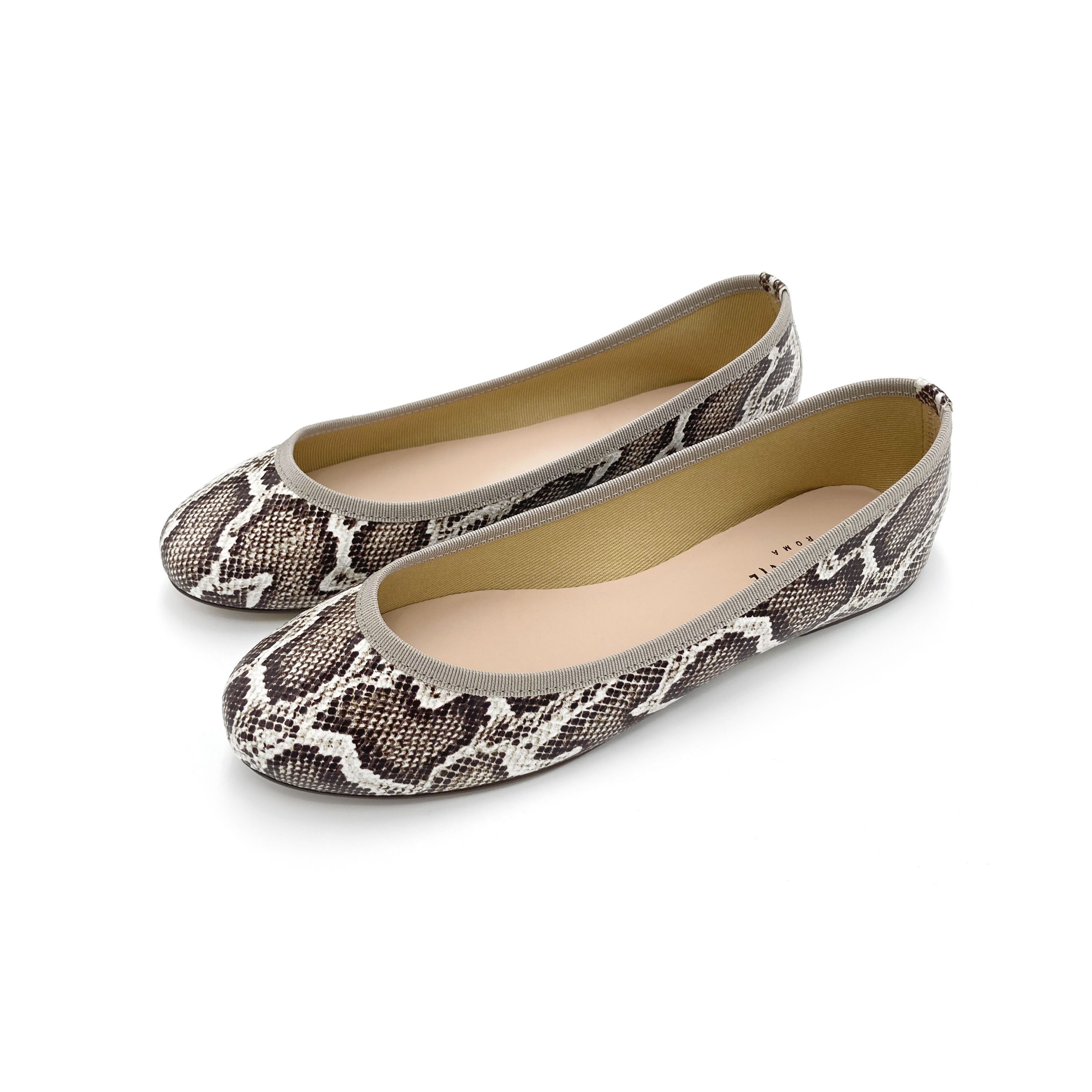 Ballerine animalier pitonate in pelle