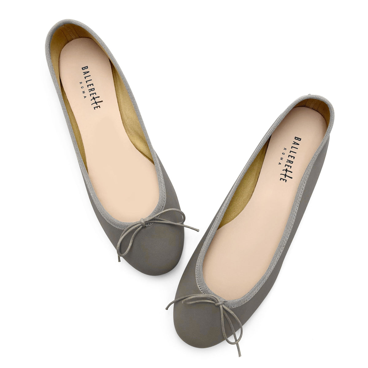 Ballerine in pelle taupe