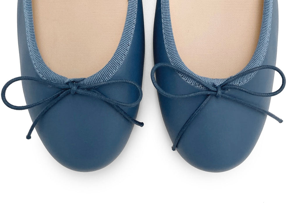Ballerine in pelle indaco