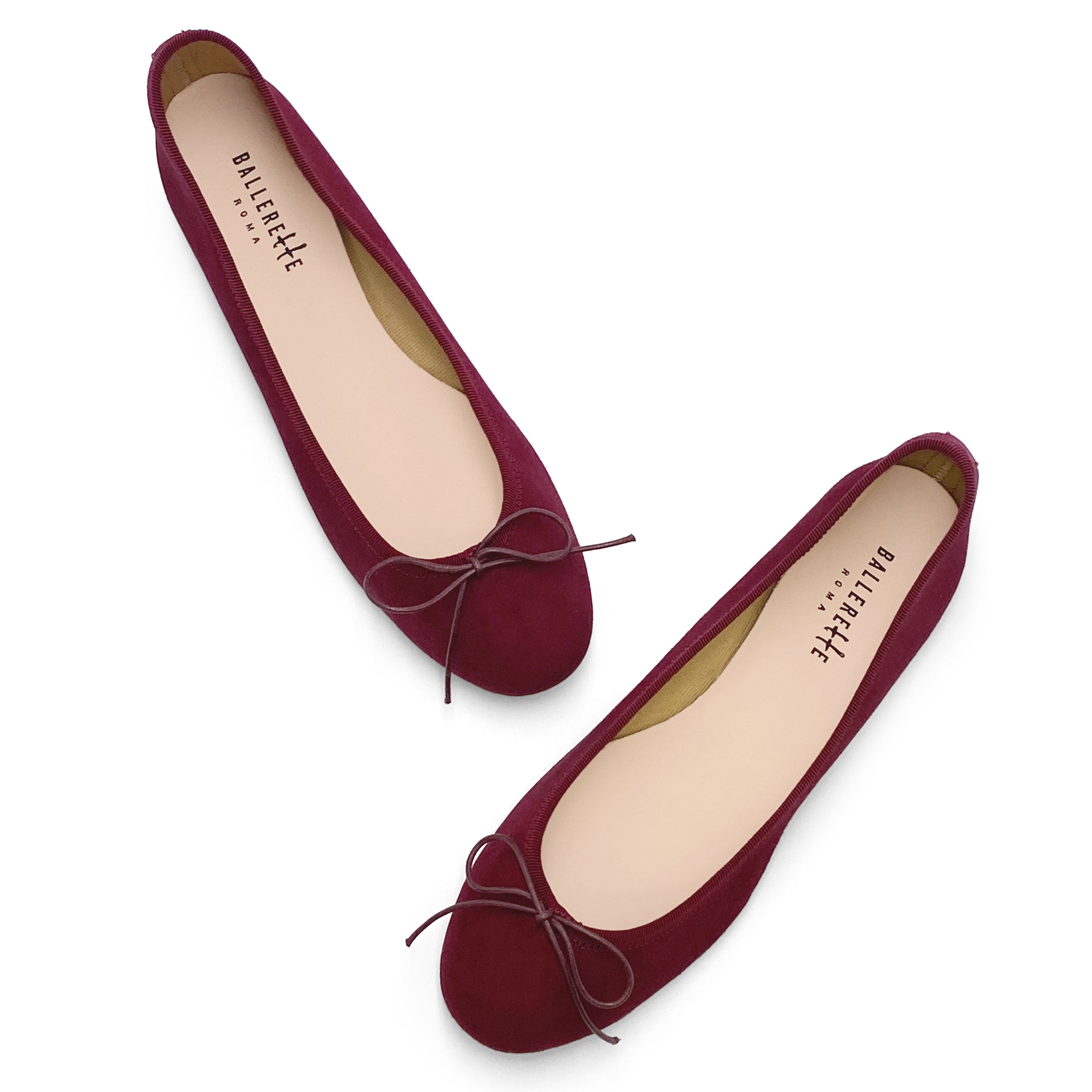 Ballerine in camoscio bordeaux
