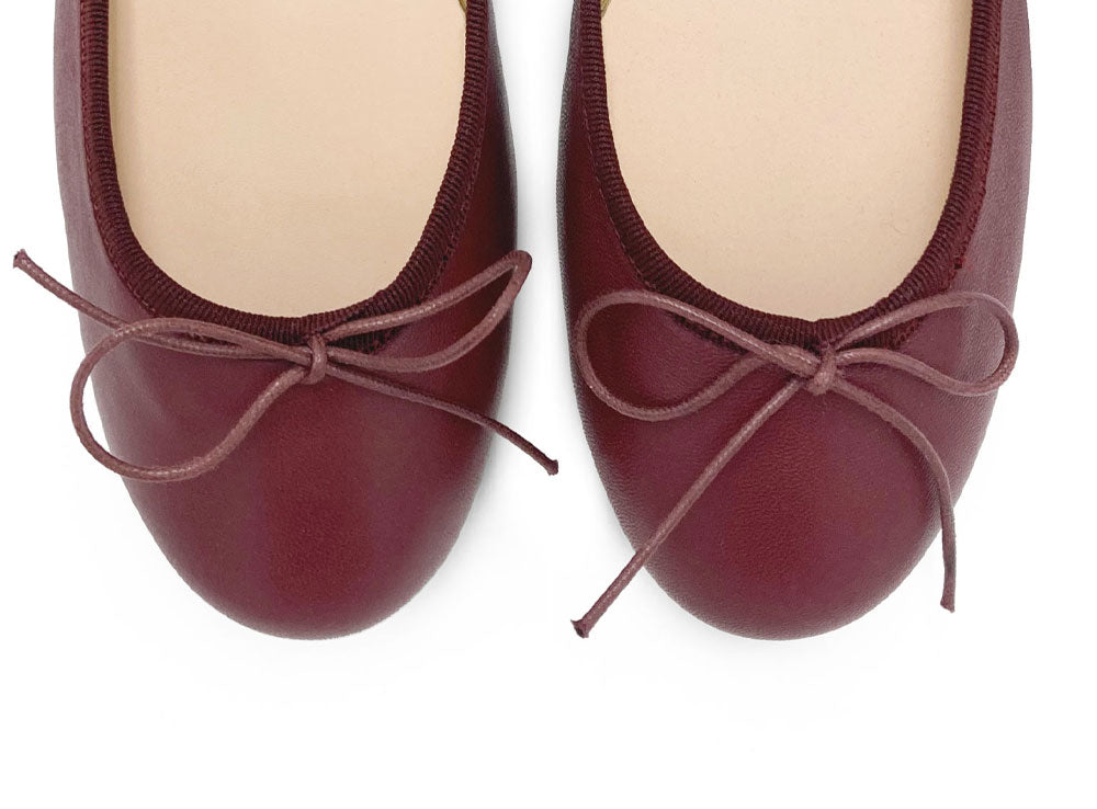 Ballerine in pelle bordeaux