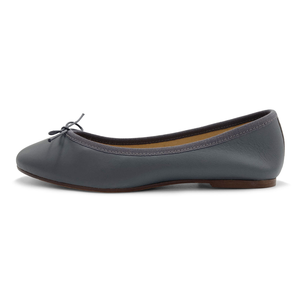 Dark grey leather ballet flats