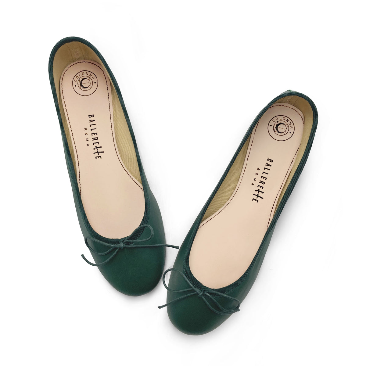 Ballerine in pelle verdi bottiglia