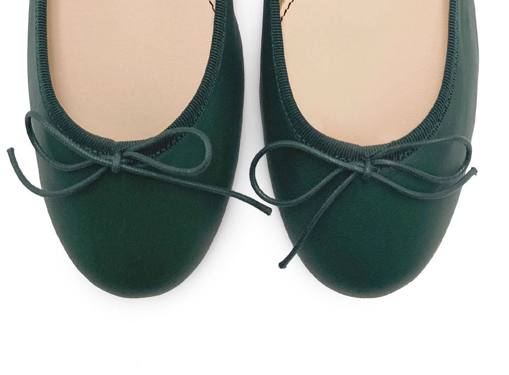 Ballerine in pelle verdi bottiglia