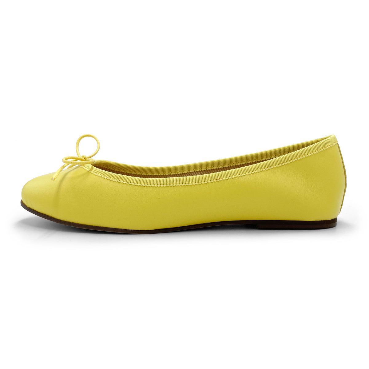 Bailarinas de piel en color amarillo limón