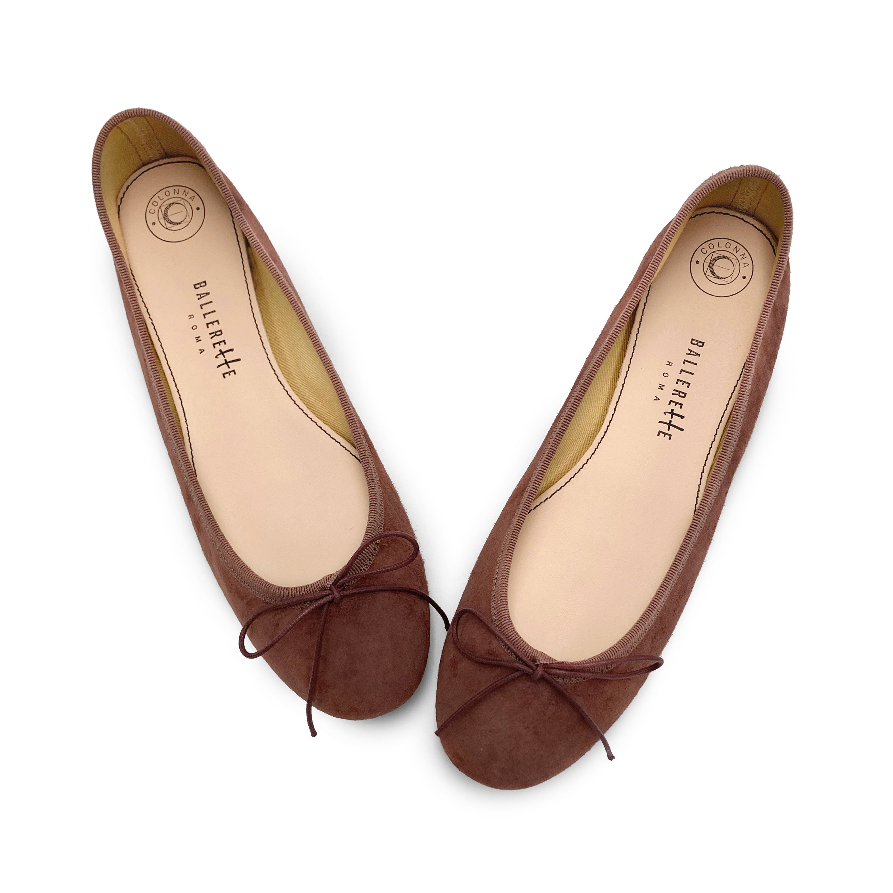 Ballerine in camoscio vino