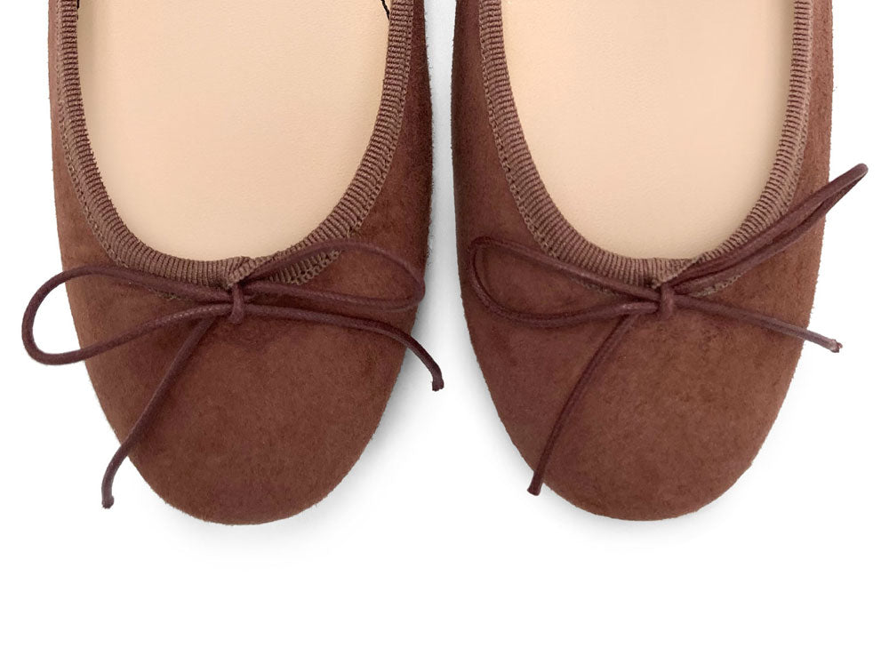 Ballerine in camoscio vino