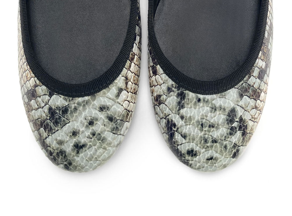 Ballerine animalier pitonate in pelle