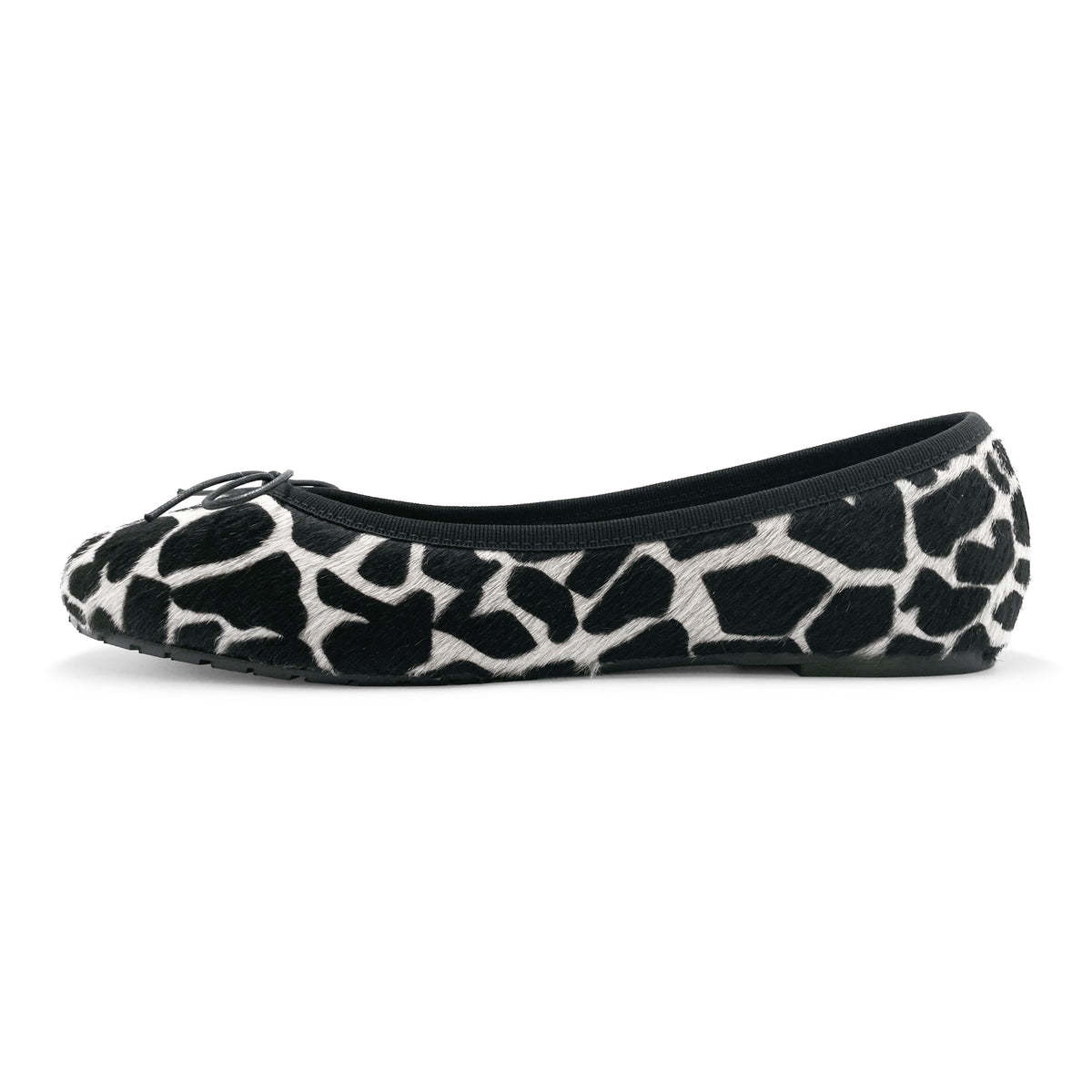 Ballerine animalier in cavallino maculato bianco e nero
