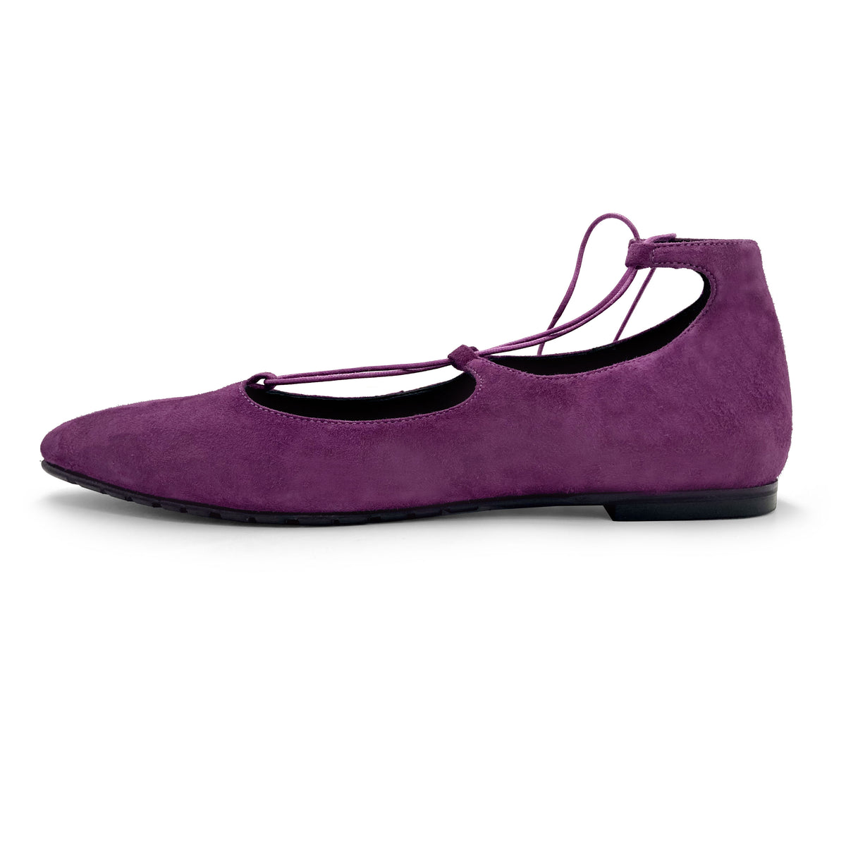 Ballerines à lacets style spartiate en daim violet