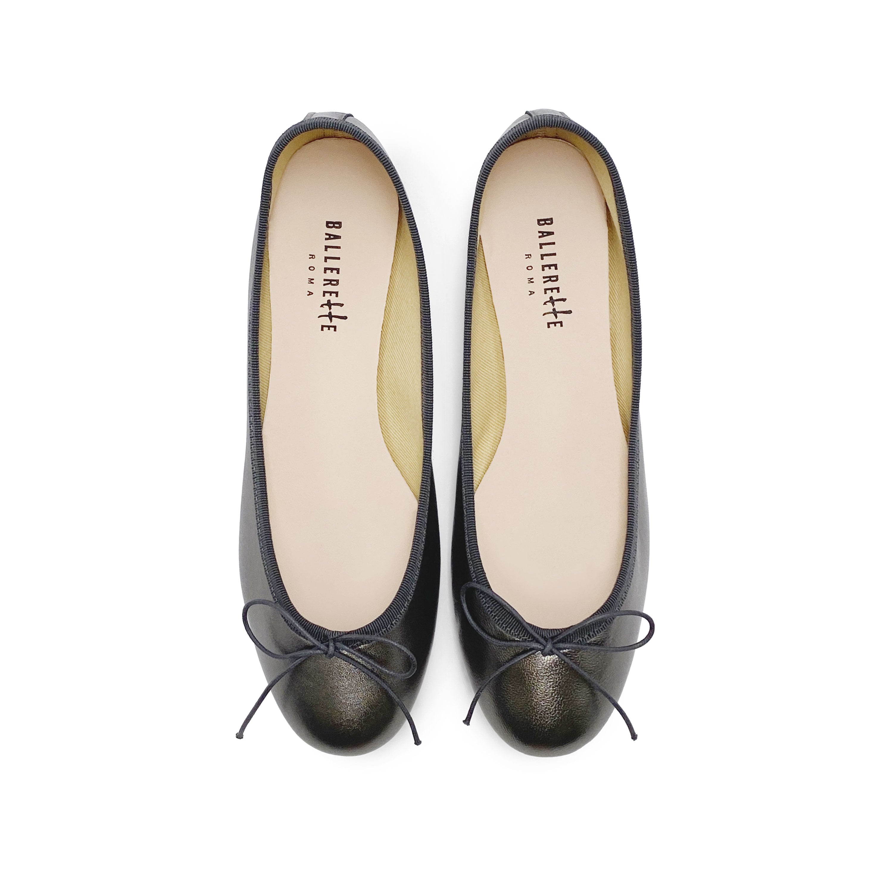 Ballerine grigie in pelle laminata