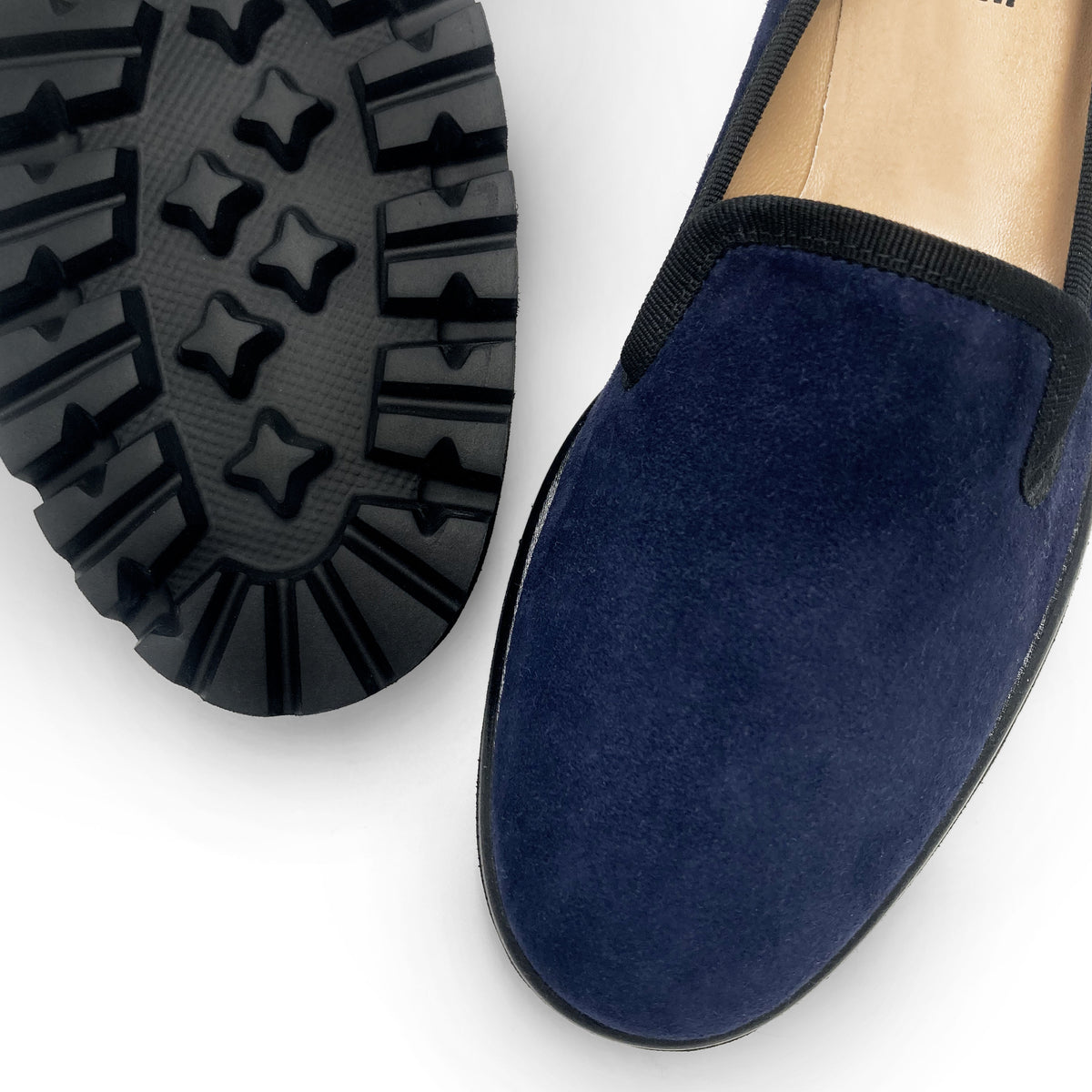 Blaue Wildleder Plateau Damen Mokassins