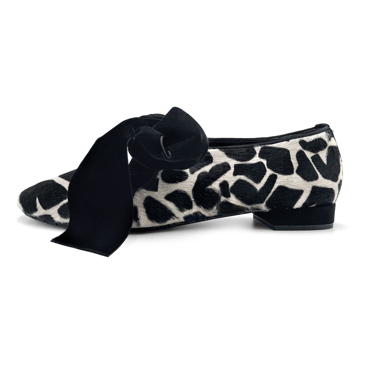 Scarpe donna animalier in cavallino maculato bianco e nero