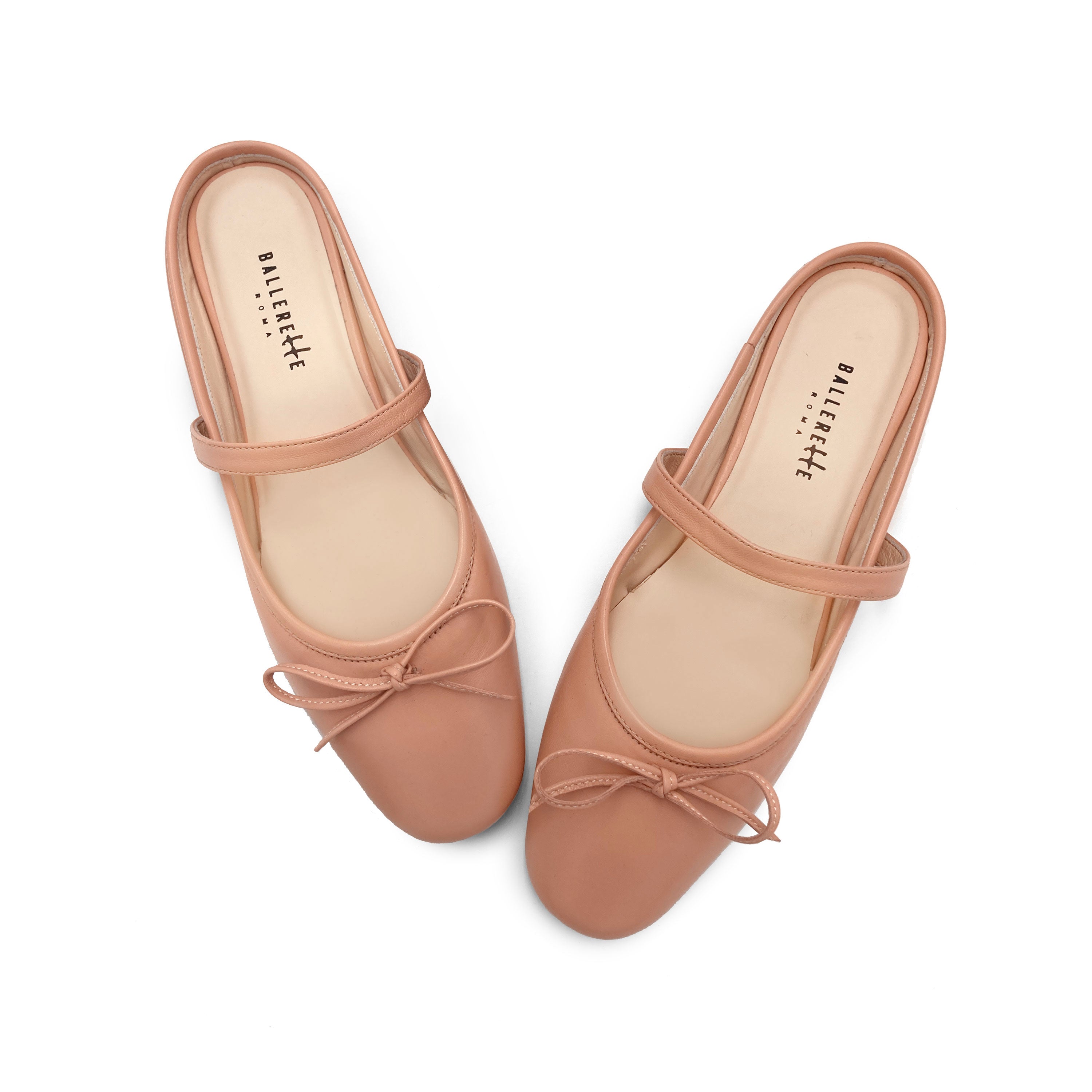 Ballerine sabot rosa con lavorazione a sacchetto