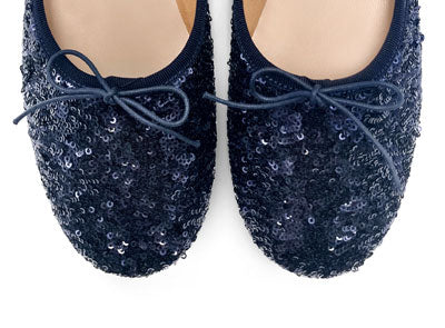 Ballerine accollate con paillettes blu