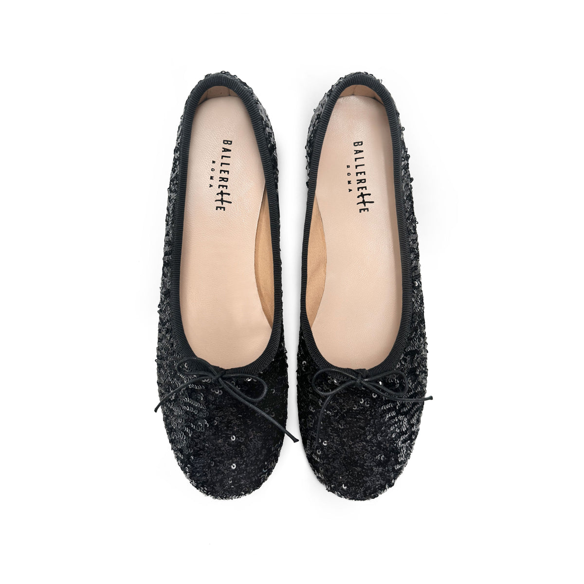 Ballerine accollate con paillettes nere