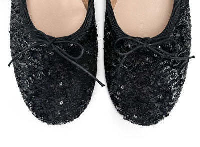 Ballerine accollate con paillettes nere