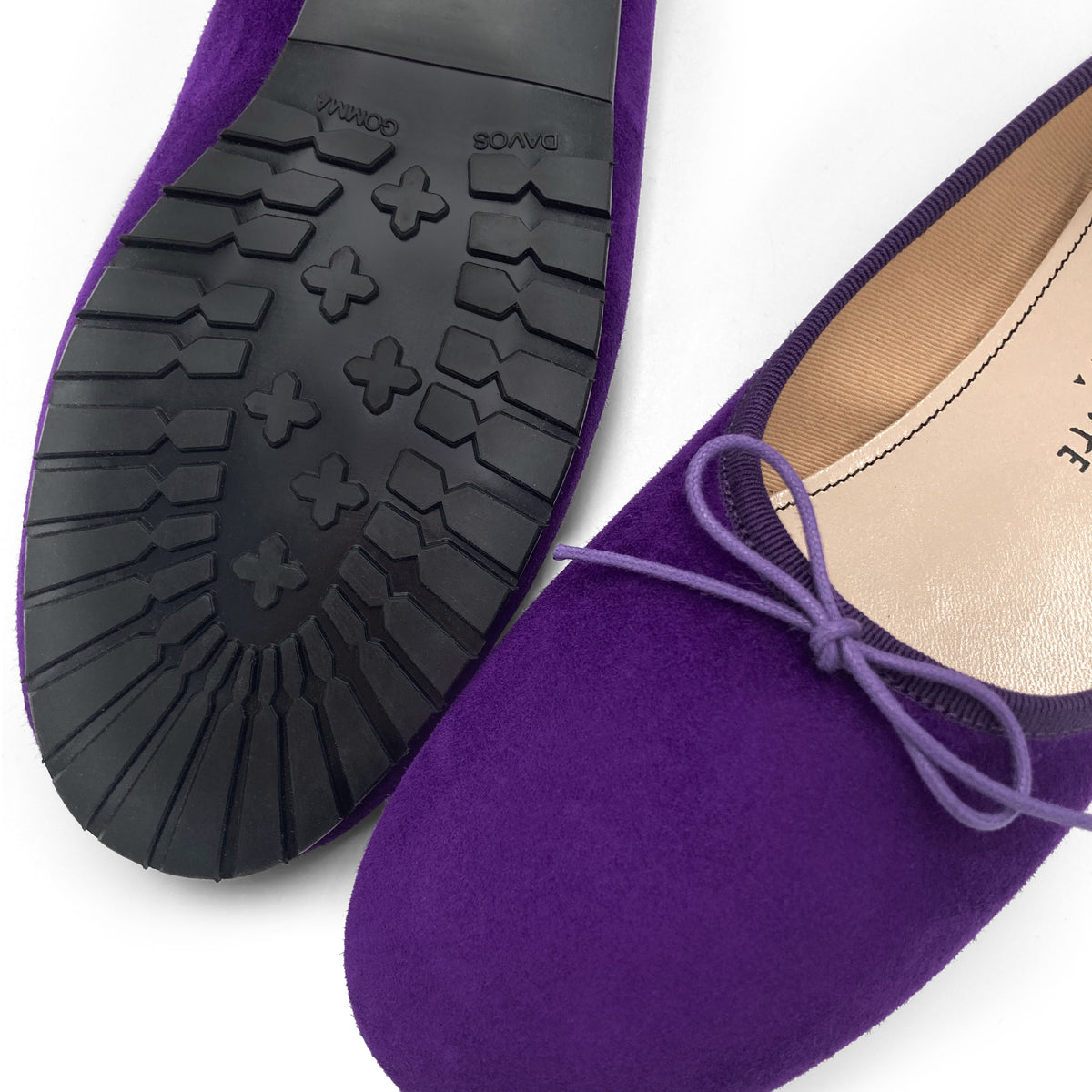 Bailarinas "glove shoes" de mujer violetas en ante