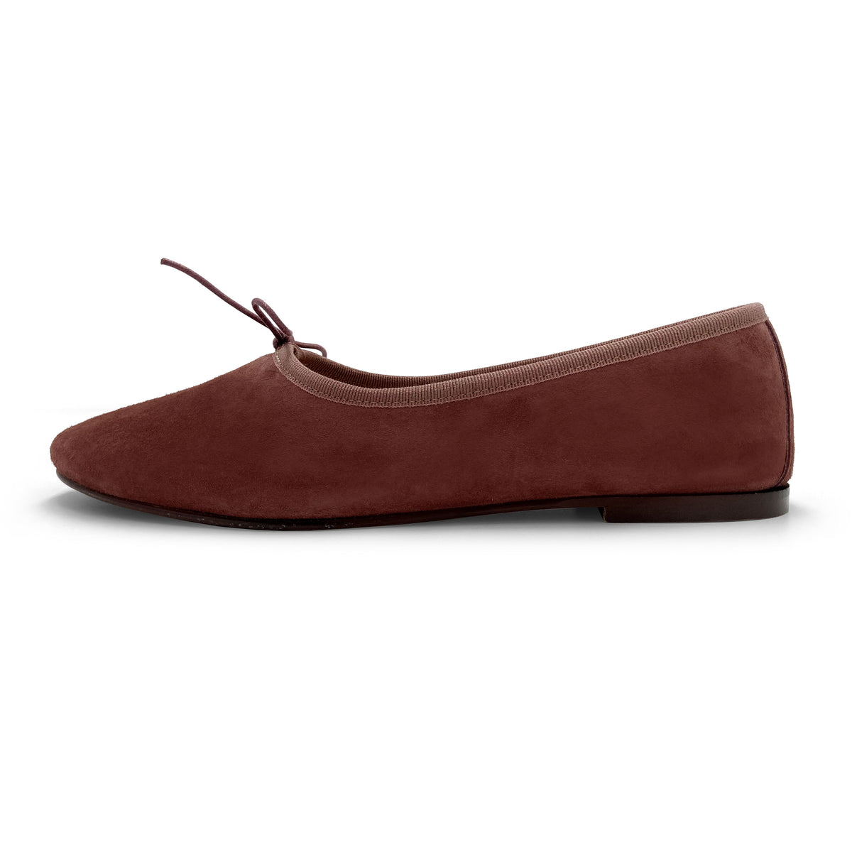 Wine suede "glove shoes" ballet flats
