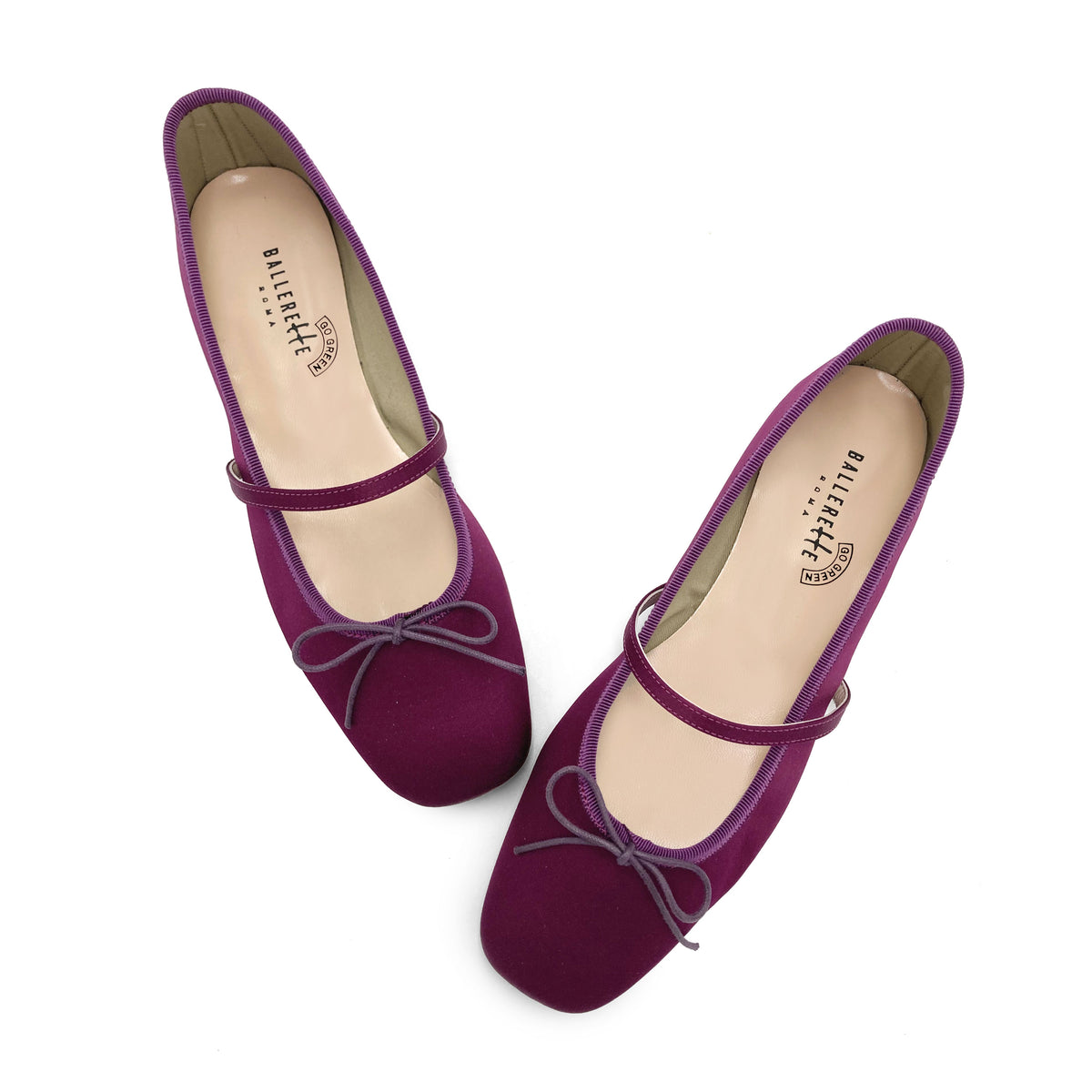 TT GO GREEN Collection - Ballerine Mary Jane fucsia in raso ECO