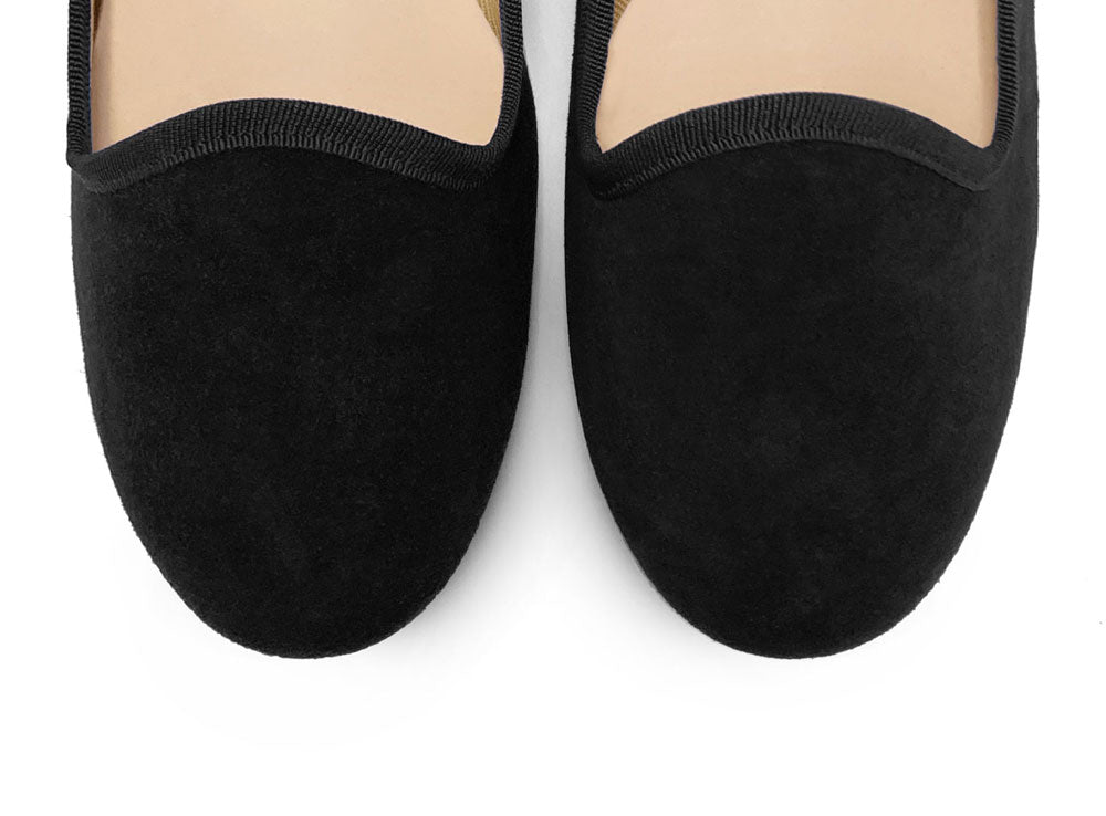 Schwarze Damen-Loafers aus Wildleder